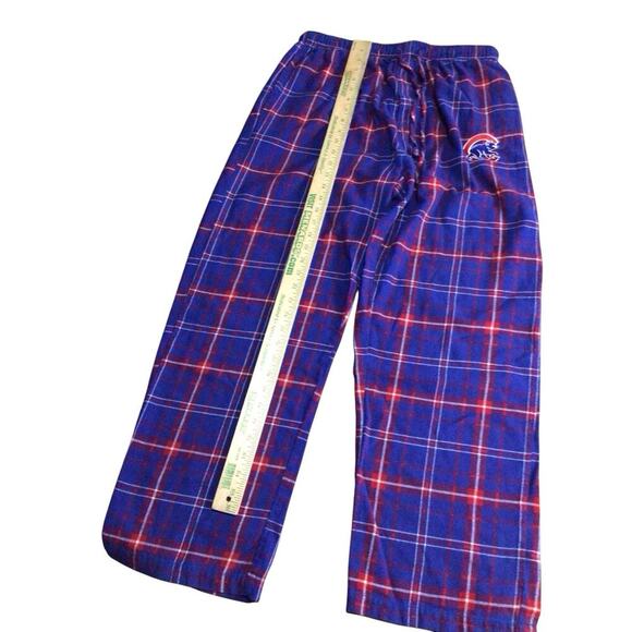 Chicago Cubs Logo Pajama Pants Mens Large Plaid Blue Red Baseball Sleepwear MLB - Picture 6 of 7